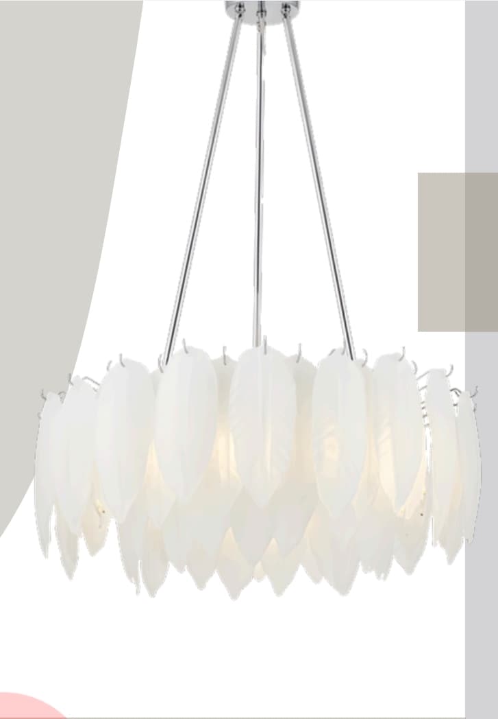 Palmiye Avize Mat Cam Krom Metal - Palmiye Avizemizin bu modeli 48 adet mat şeffaf camlıdır. Metal bölümleri krom kaplamadır. Çapı 60 cm dir.